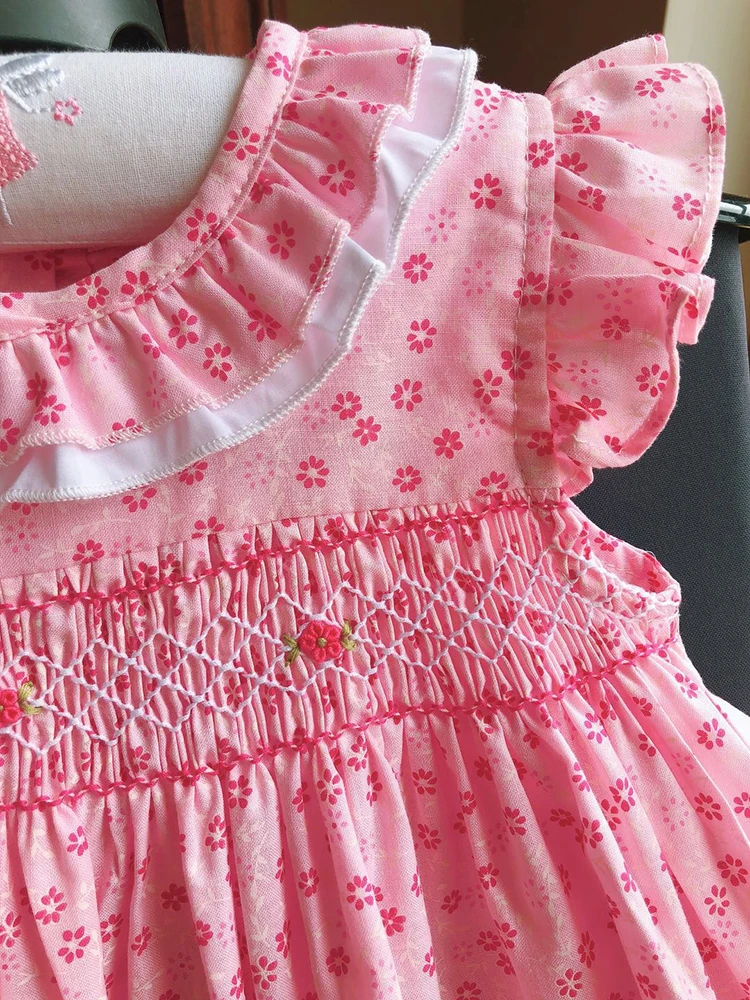 Летнее мягкое платье принцессы с рюшами для маленьких девочек хлопковое и бантом