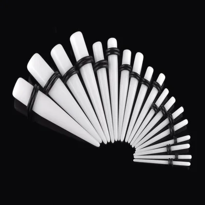 

MODRSA 2pcs Acrylic Tapers Ear Expander Stretching Ear Plugs and Tunnels Ears Helix Tragus Piercings 1.6-16mm Body Jewelry