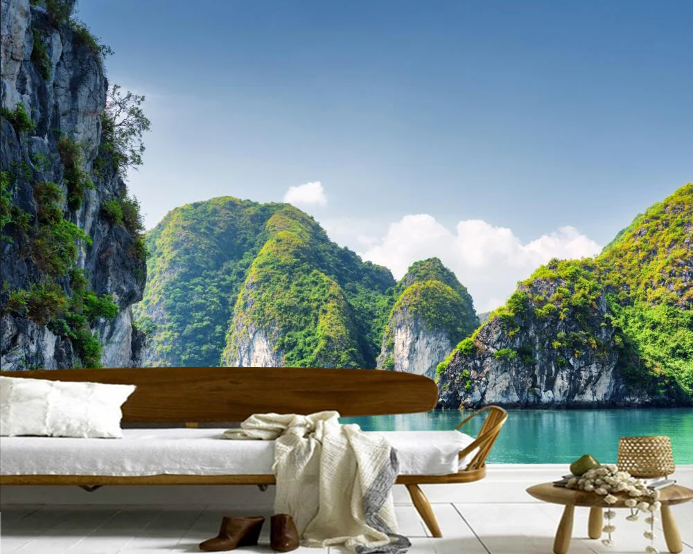 Papel де parede Вьетнам море Crag бухта природа 3d обои гостиная спальня ТВ диван фон