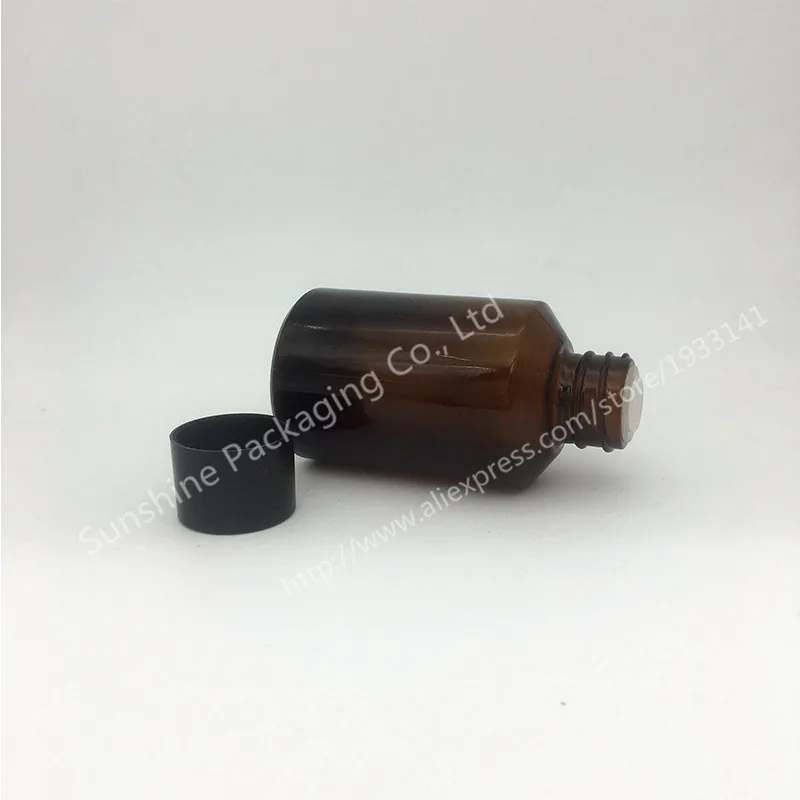 

Hot sale 200x 100ml amber glass bottle with screw on cap, essential oil packing bottle dropper bottle with roblique angle