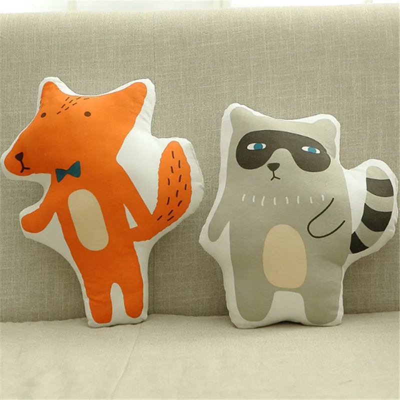 Детская подушка с головой панды детская енот на новый год тканевая