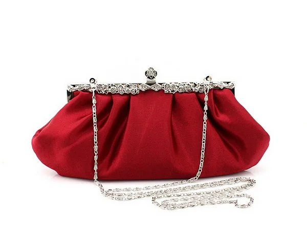 

Top Selling Burgundy Totes Party Evening Bag Women Satin Polyester Wallet Style Chain Handbag Clutch Banquet Mini Bag 73998