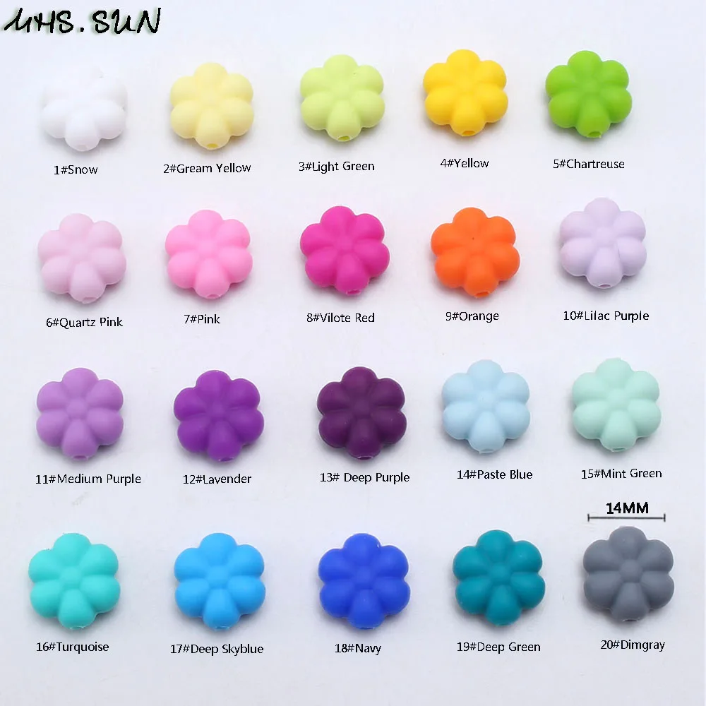 MHS.SUN 50PCS Food Grade Silicone beads 14MM Nursing Chewing Teething Bead For Baby Teethers Necklace Jewelry DIY Toy BPA Free | Украшения