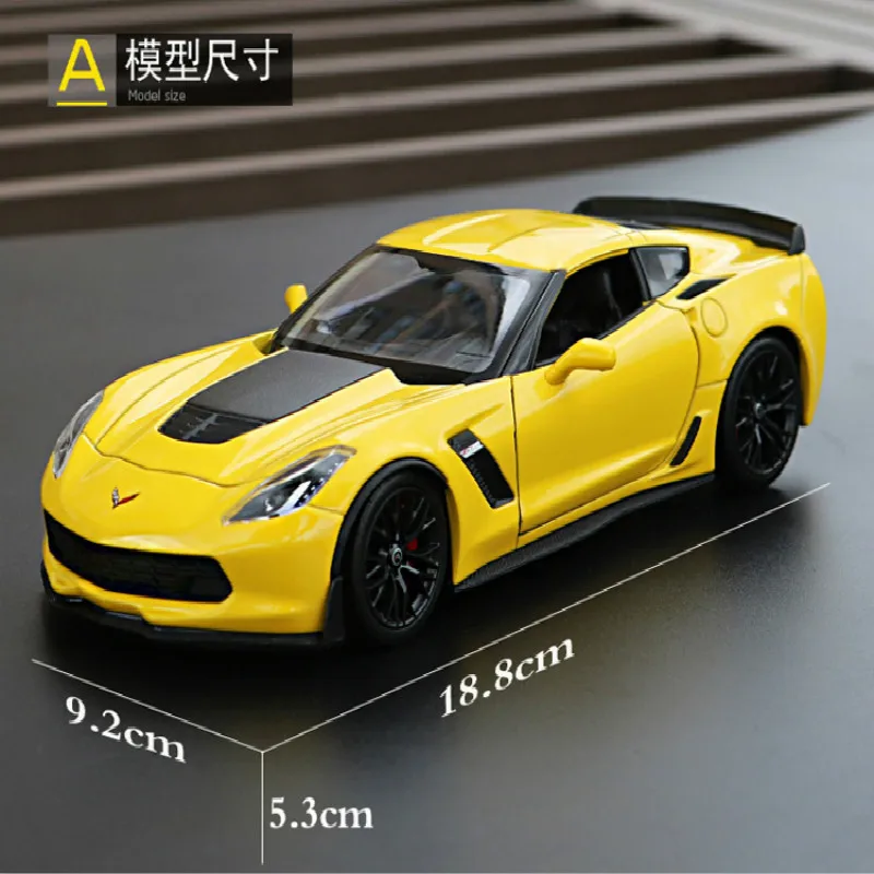 WELLY 1:24 Масштаб литья под давлением Металл Chevrolet Corvette Z06 имитационная модель автомобиля классический сплав автомобиль игрушки для мальчиков Коллекция подарков