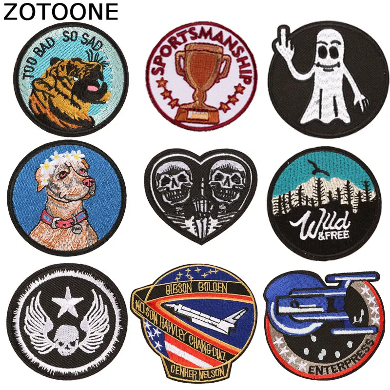 ZOTOONE череп нашивки в форме собак Diy сердце наклейки железо на одежду
