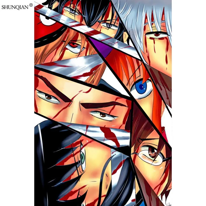 Gintama постер из шелковой ткани печать плаката ткань плакат пользовательские Атлас
