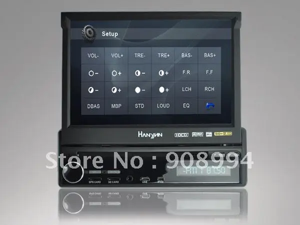 Hot sale 7 Inch 1 Din Motorized foldout Mechanism panel touch screen Car DVD Player With Analog TV+BT+FM+MP3/MP4 Free shipping | Автомобили