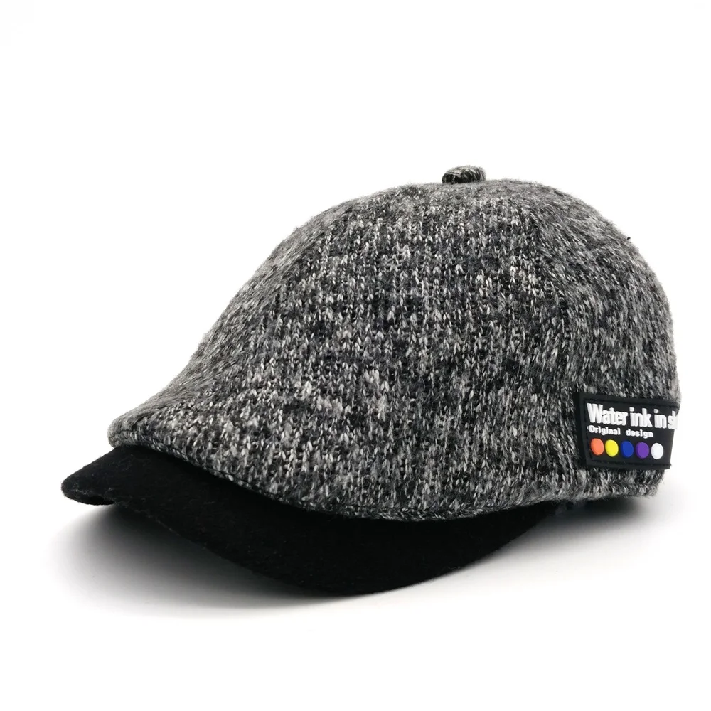 Minhui новинка берет в стиле винтаж шапки для мужчин зимняя шапка Casquette козырек вязаная шапка Boinas Bere Gorras Planas кепки s