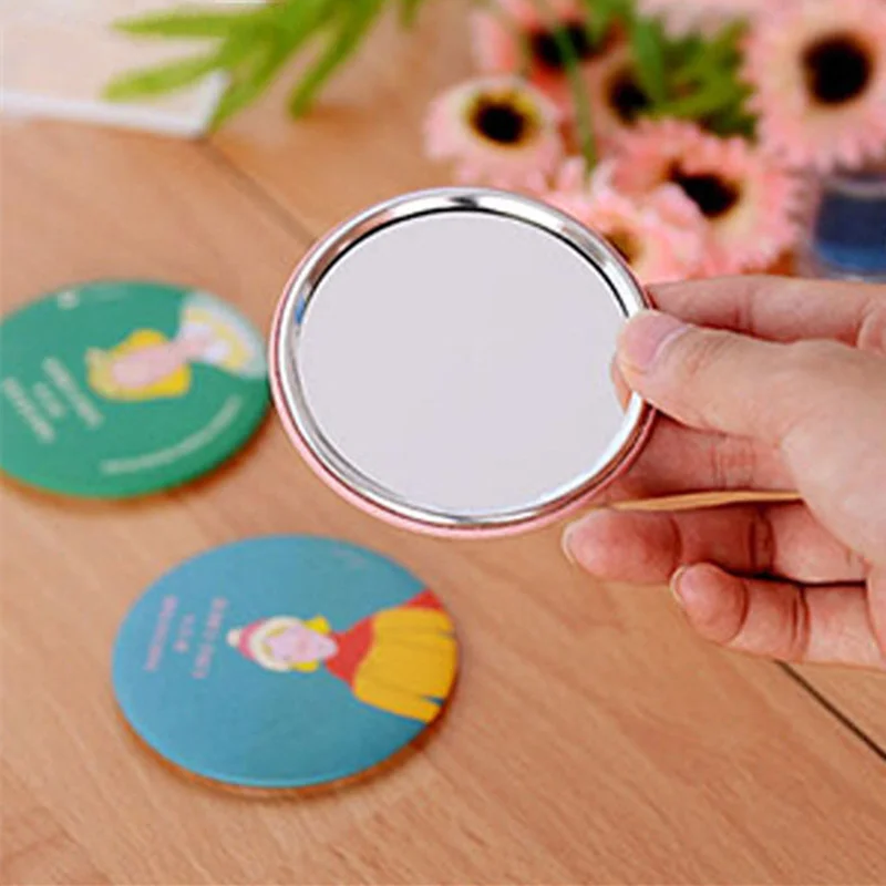 Новое дамское косметическое зеркало с мультяшным рисунком портативное