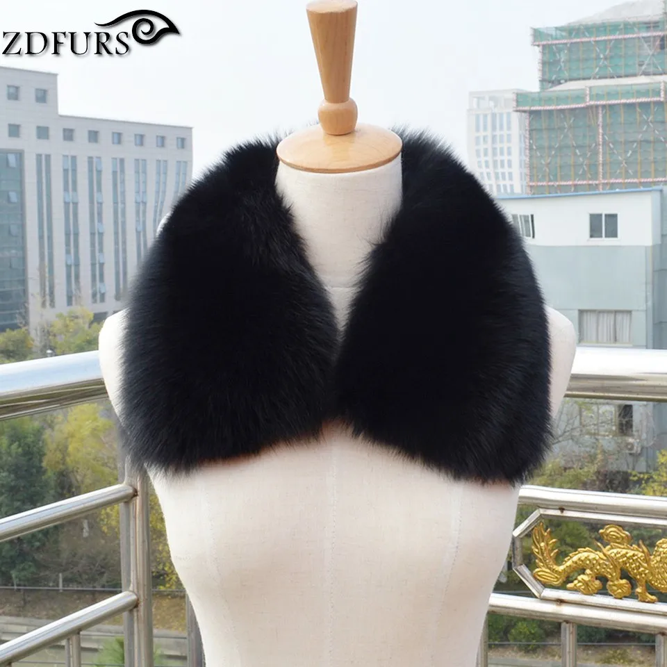 ZDFURS* натуральный Лисий меховой воротник шарф Женская шаль обертывания Болеро шеи теплый палантин горячая Распродажа кольцо шарф женский ZDC-163005