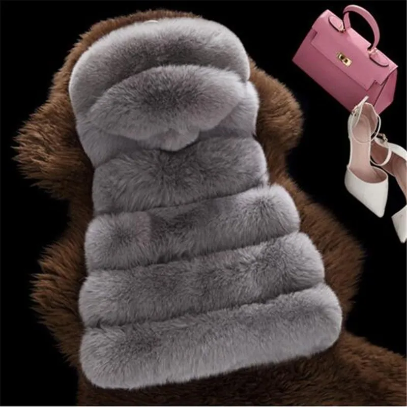 BINYUXD горячая Распродажа 2016 зимнее пальто из искусственного меха лисы с капюшоном