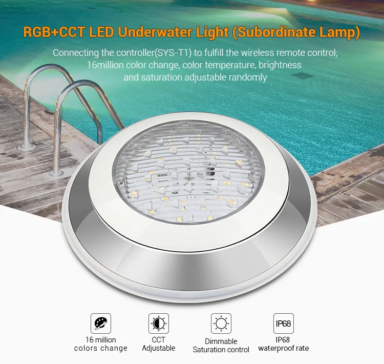 [Seven Neon]DC24V 12W RGB + CCT светодиодный подводный светильник фонарь для бассейна IP68