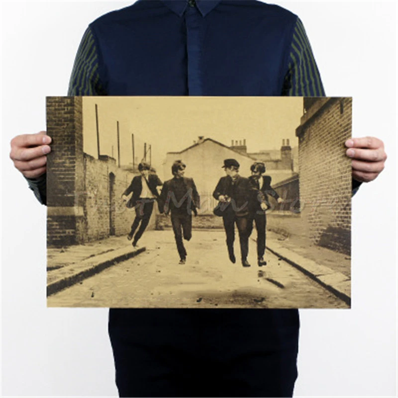 Cross the street Road/abbey road/музыкальная рок-группа/классический рок/крафт-бумага/Ретро-плакат/декоративная живопись 42*30 см