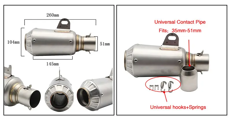 ZSDTRP Универсальный 51 мм Мотоцикл выхлопная труба akrapovic мотоцикл Yoshimura выхлопная труба для GP Байк велосипед ямы Honda Yamaha