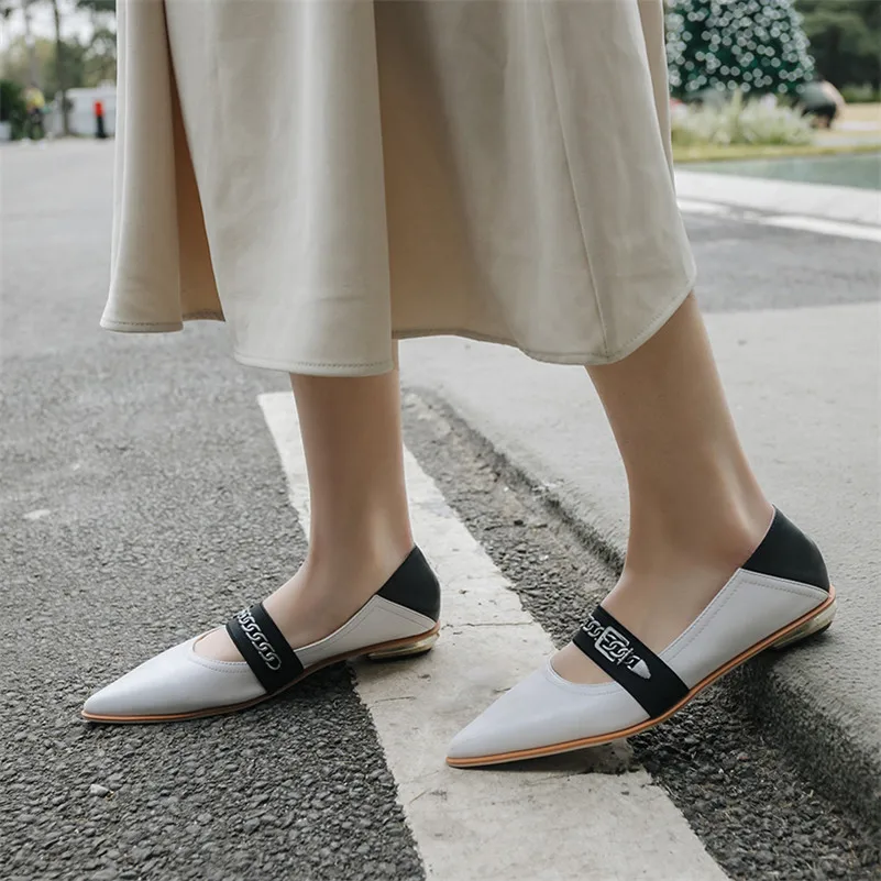 CONASCO/модные женские туфли лодочки из натуральной кожи с острым носком коллекция