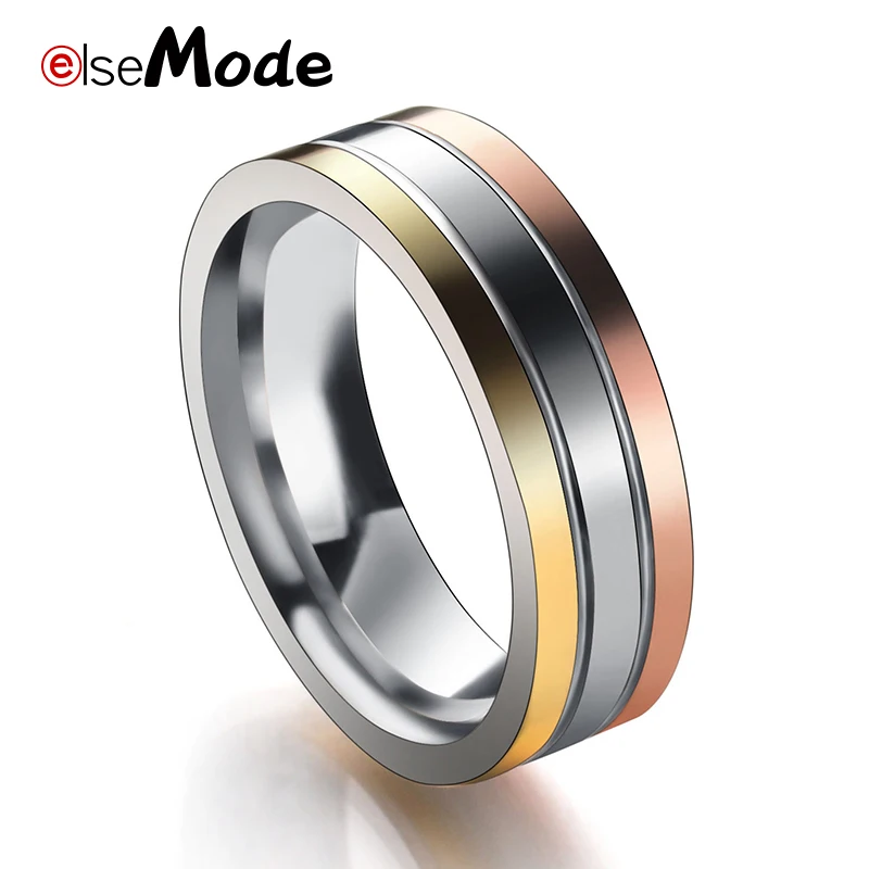 ELSEMODE классическое кольцо на палец для вечерние 3 круглых розового золота