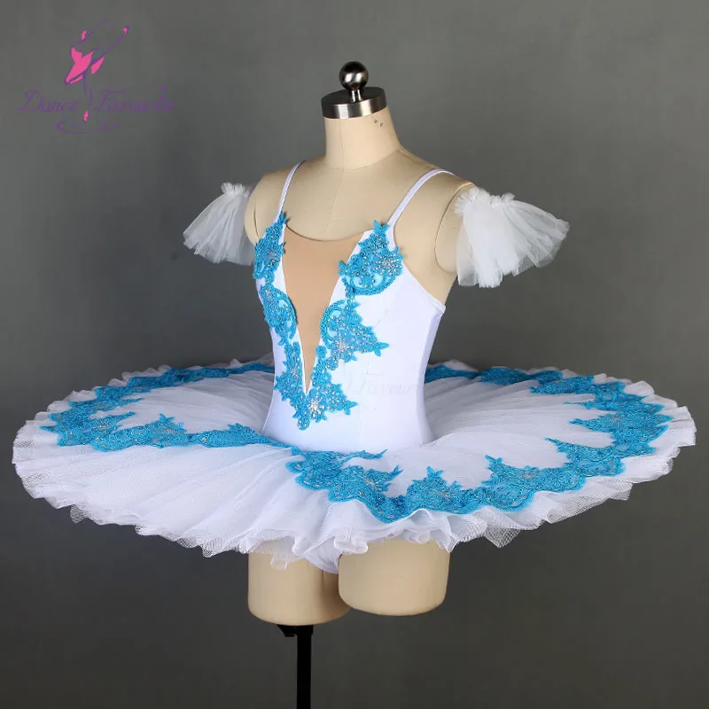 BLL010 Dance Favourite Ballet Tutu Pre-porfessional Costume Pancake Girl &amp Women with light sea blue applique | Тематическая
