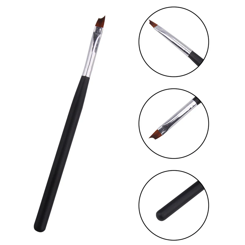 Французский Совет терапии Pen ногтей расставить Кисточки черной ручкой Half Moon