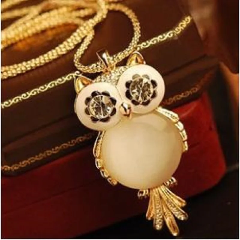 Высокое качество эффектное ожерелье массивное античное с кулоном в виде совы