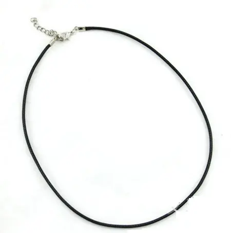 100pcs 1.5mm Black Wax Leather Cord Snake Necklace Beading String Rope Wire 45cm+5cm Extender Chain With Lobster Clasp DIY | Украшения и