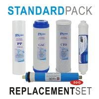reverse osmosis system replacement filter set 5 stage filters with 50 gpd ro membrane elements and post filters pack of 5