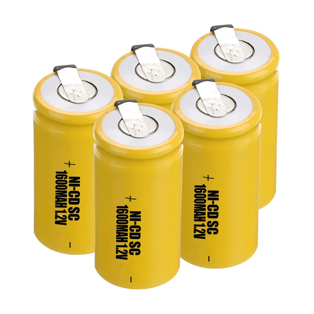 5 шт аккумулятор SC 1 2 V батареи для электроинструментов 1600 mah nicd 4 25 cm * цвет