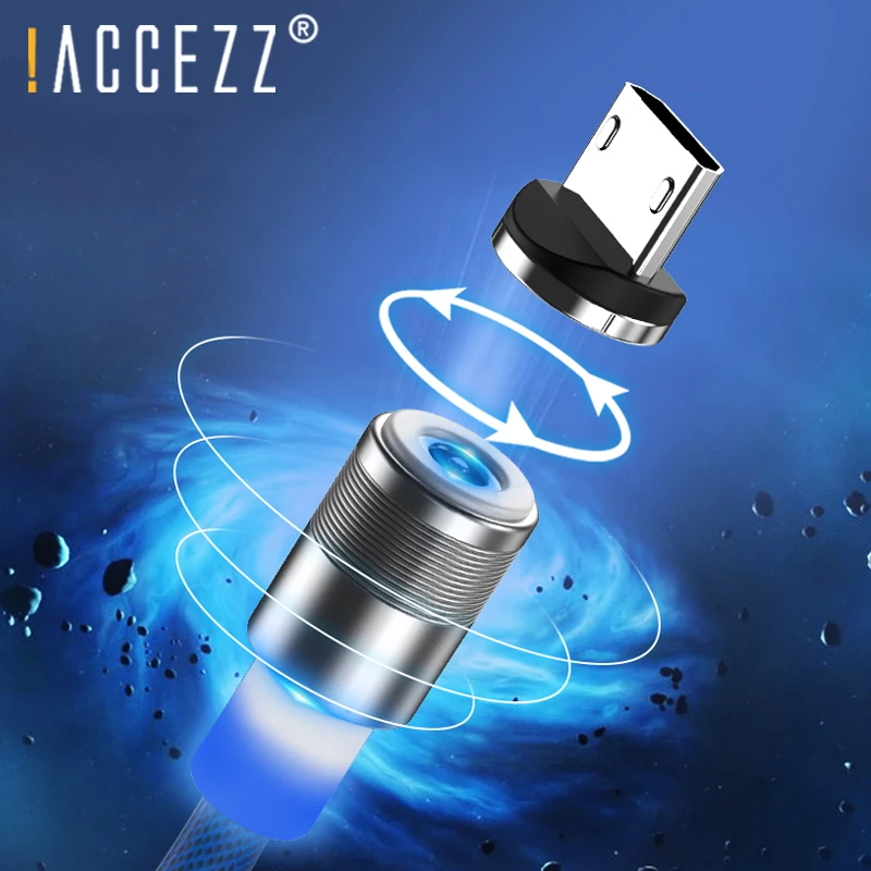 ! ACCEZZ Магнитный кабель USB кабели для Apple iPhone X XS MAX XR Быстрая зарядка Micro Type C Samsung S10 S9