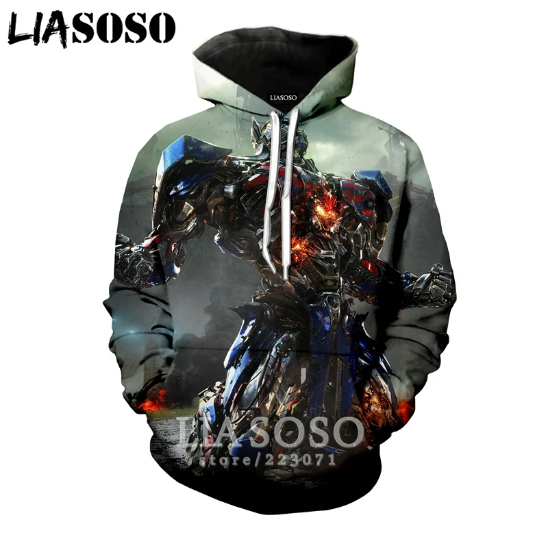 LIASOSO новая модная мужская и женская толстовка с 3D принтом фильм Трансформеры