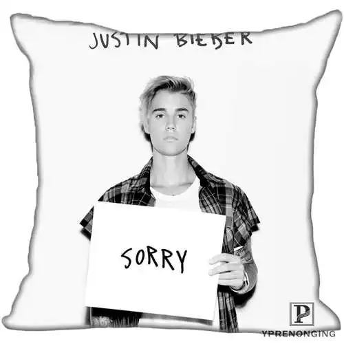 Pillowcase Лучший изготовленные на заказ с изображением Джастина Бибера и надписью(1)@ 1 Подушка Чехол Спальня дома квадратная Наволочка на молнии(с одной стороны)#190404-01-162 - Цвет: Pillowcase