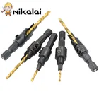 Набор зенкеров из быстрорежущей стали, 5 шт., Быстросменные резьбовые насадки с шестигранным хвостовиком 14 