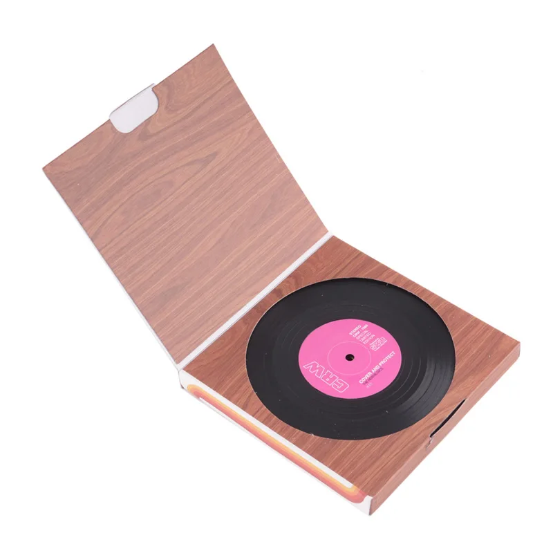 

6pcs/set Round Table Glass Cup Mat Pad Tableware Pads vinyl CD Record Drink Drinks Coasters Mats Cups Placemat Pads Tableware