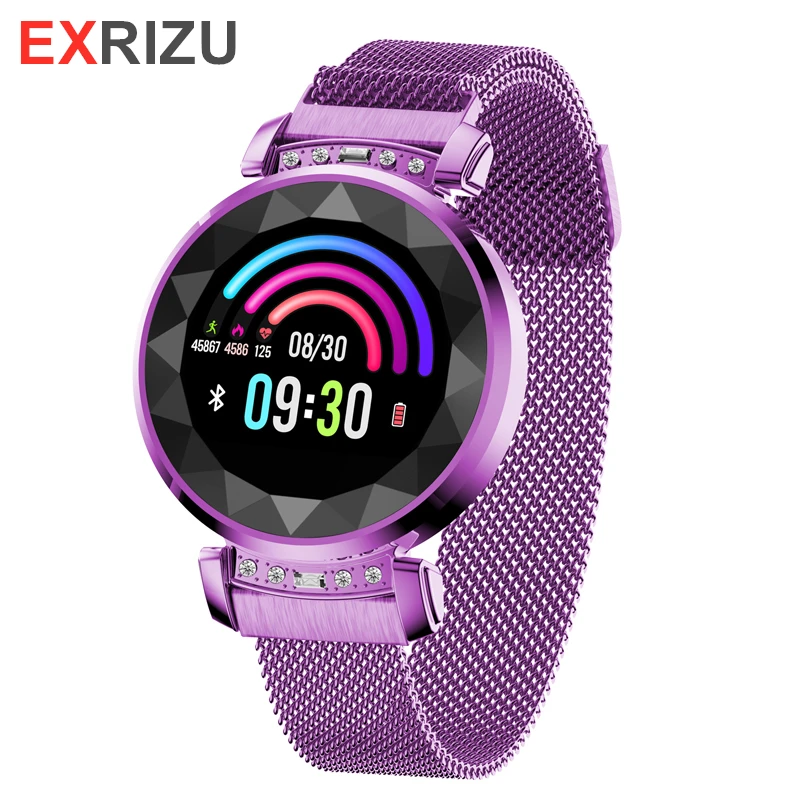 EXRIZU BM88 девушка Женщины Леди Женская модные часы Smart Watch Магнитный Нержавеющая сталь ремешок сердечного ритма крови Давление спортивный ремешок