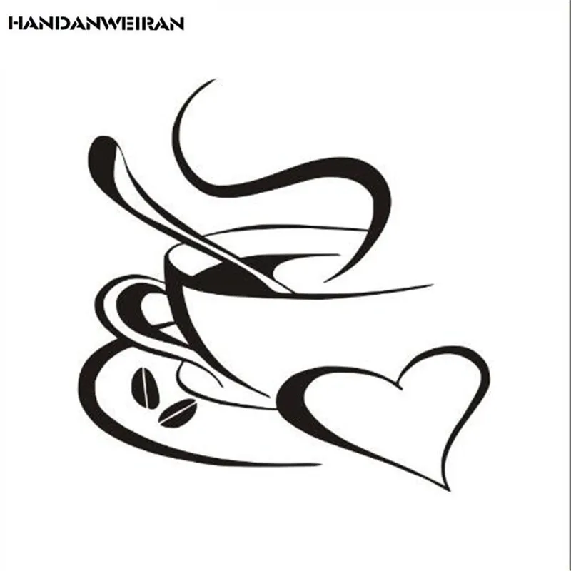 1 шт. Наклейка на стену для дома кухни ресторана кафе чая наклейка кофейную чашку