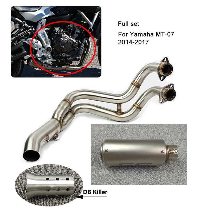 Style C MT-07 MT 07 MT07 мотоцикл полный набор глушитель выхлопной трубы Выпускной контакт средняя труба изменение для Yamaha MT-07 FZ-07 - Цвет: Style C