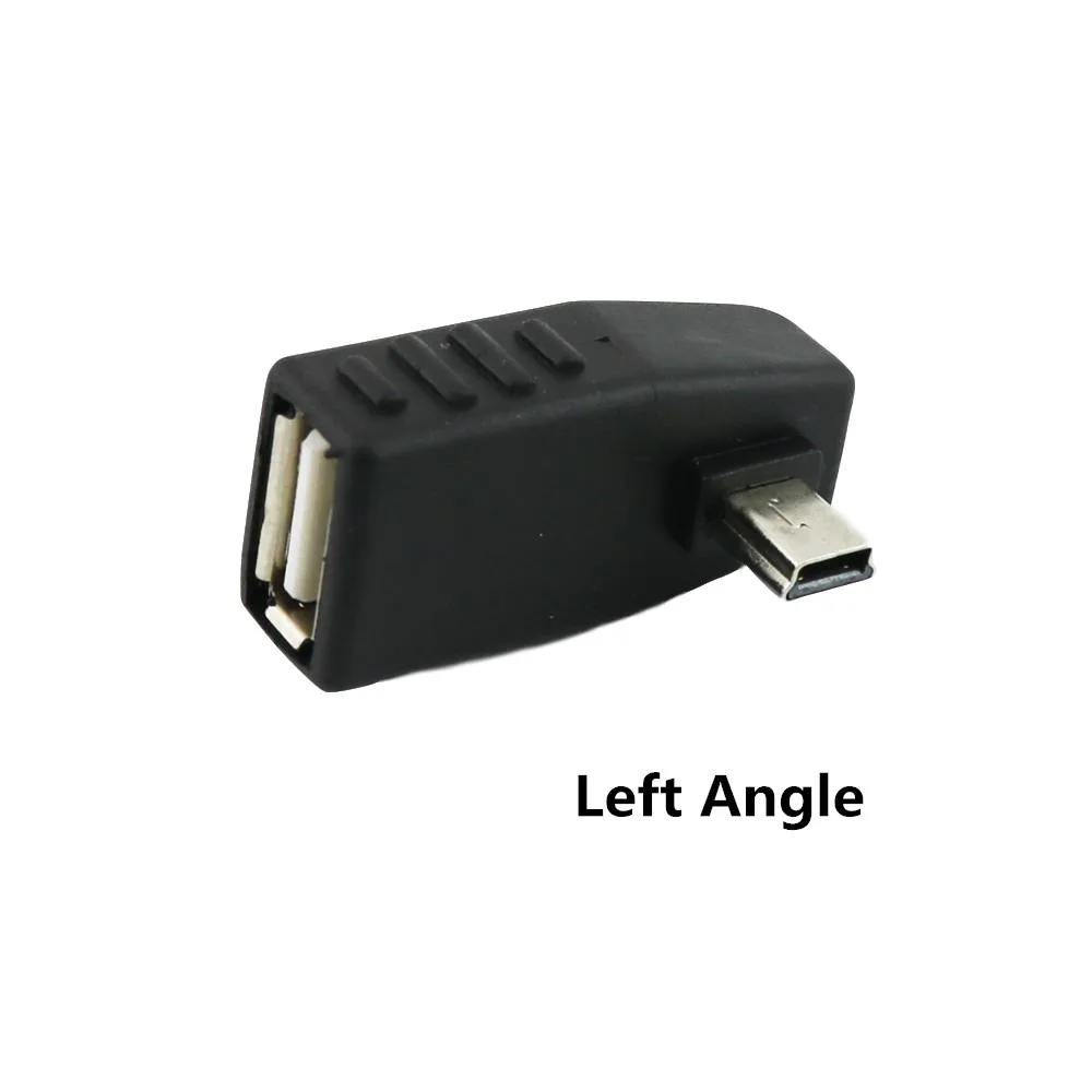 20x мини USB 5Pin B штекер к USB 2,0 Тип A Женский OTG Хост-адаптер левый/правый/вверх/вниз угол черный - Цвет: Left
