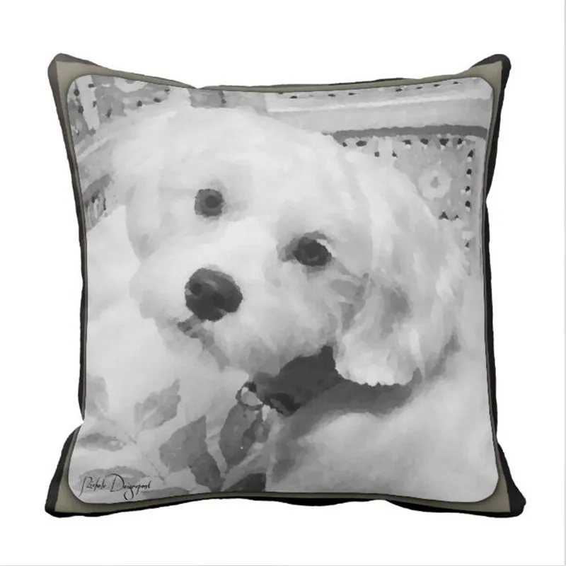 Чехол Подушка с фрактальным рисунком пуделя|pillow case|throw pillow casescase |