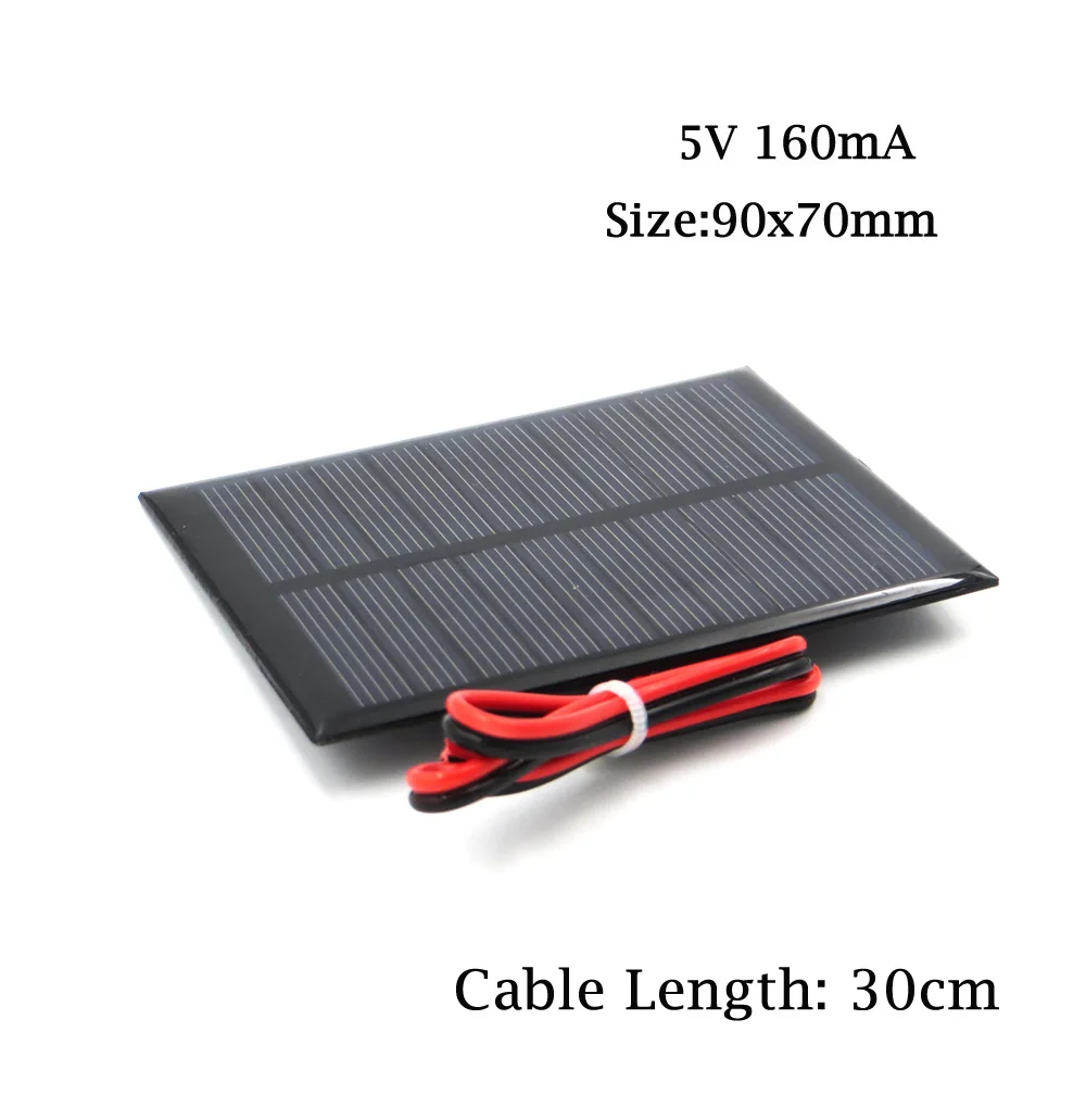 5V 160mA DC 5V Poly Панели солнечные продлить провода Мини Солнечная Системы "сделай сам" для Батарея сотовый телефон Зарядное устройство 0,7 W 0,8 W 1W 1,2 W 2,5 W 4,2 W солнечная игрушка - Цвет: 5V 160mA