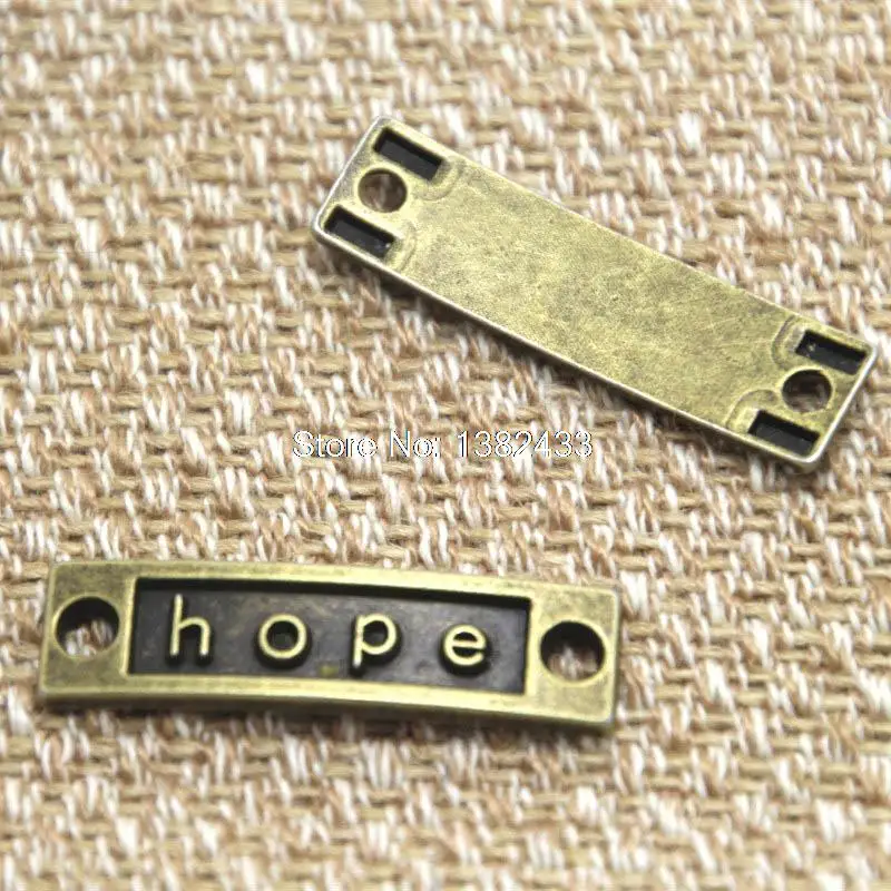 15 шт. античная латунь прямоугольная надпись Hope отметка Шарм-Соединитель 10x36 мм |