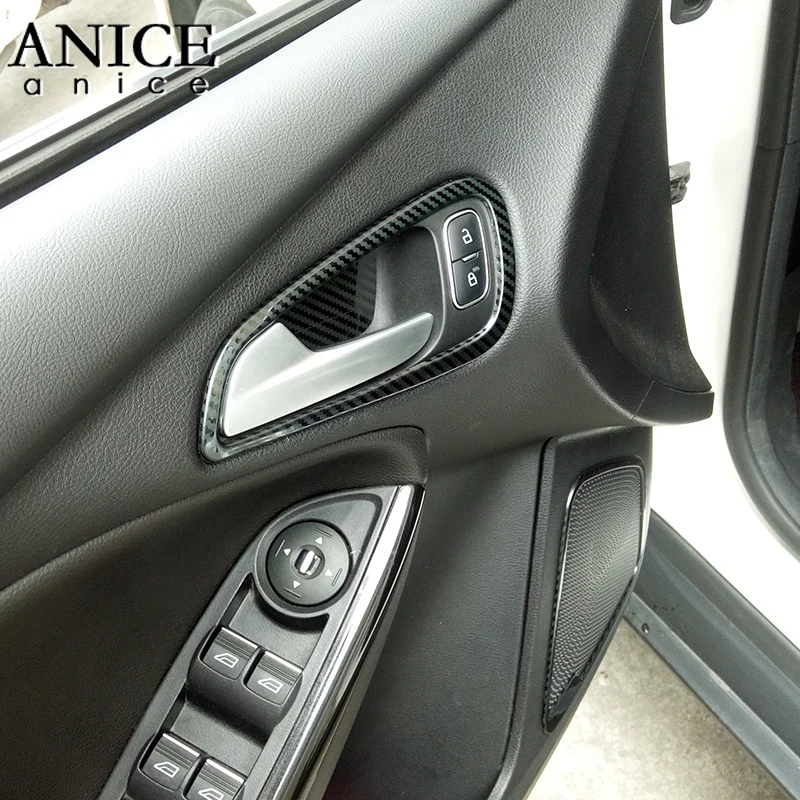 4 шт. крышка для дверных ручек из углеродного волокна нержавеющей стали подходит