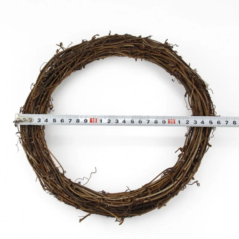 25cm 40 см ротанговое кольцо, Рождественское украшение, обнаженное кольцо, сухоцветы, рама, искусственная цветочная гирлянда, сделай сам, ручная работа, на дверь, Висячие цветочные венки - Цвет: 25cm