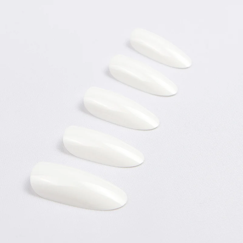 24 шт белый цвет овальные Длинные круглые накладные ногти искусственный