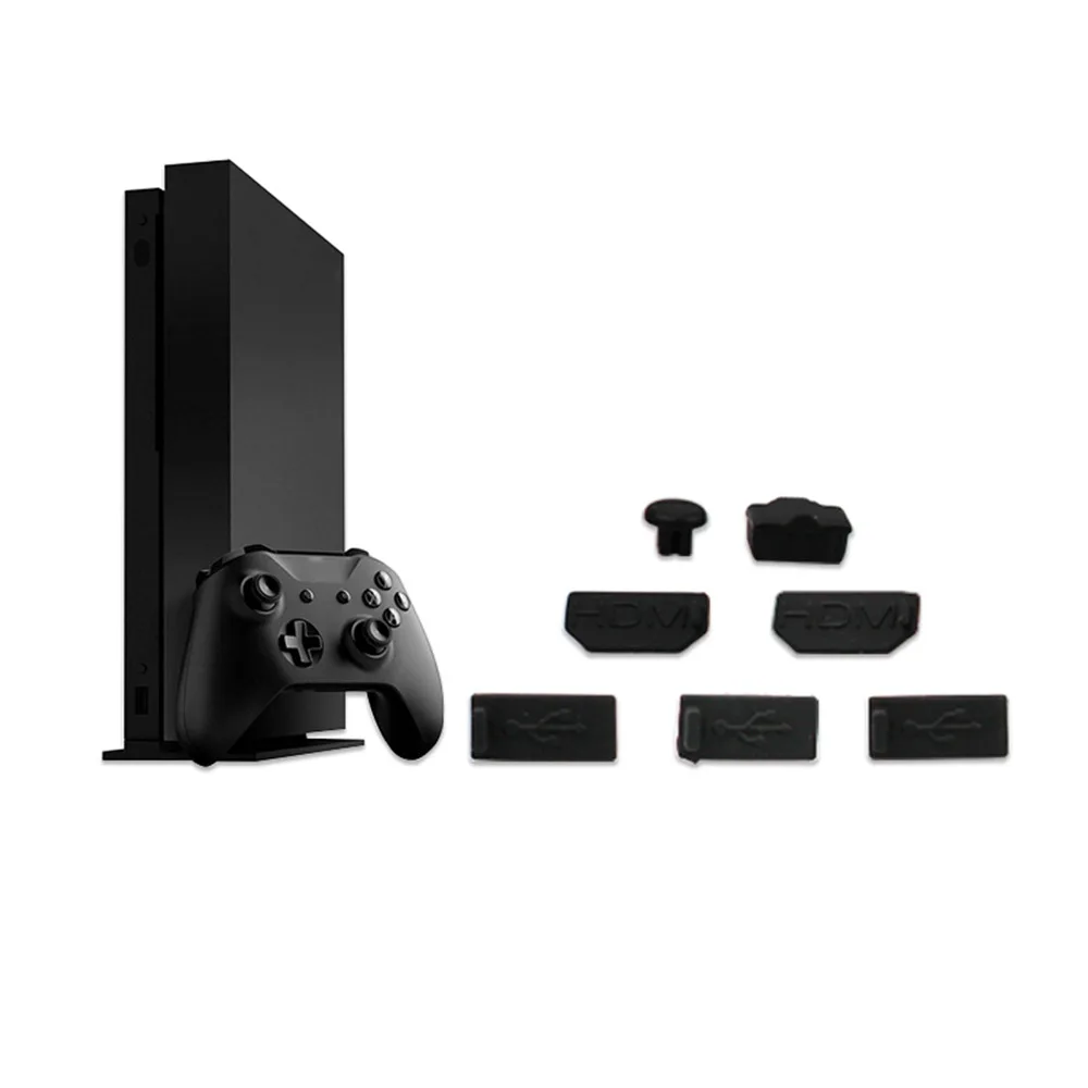XBERSTAR 7 шт. силиконовый пылезащитный чехол для Xbox One X стопор пылезащитный чехол наборы для Xbox OneX аксессуары для игровой консоли