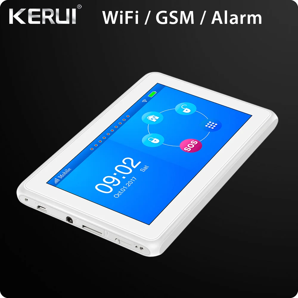 KERUI 7 дюймов TFT дисплей сенсорный экран аварийная сигнализация wifi GSM домашняя