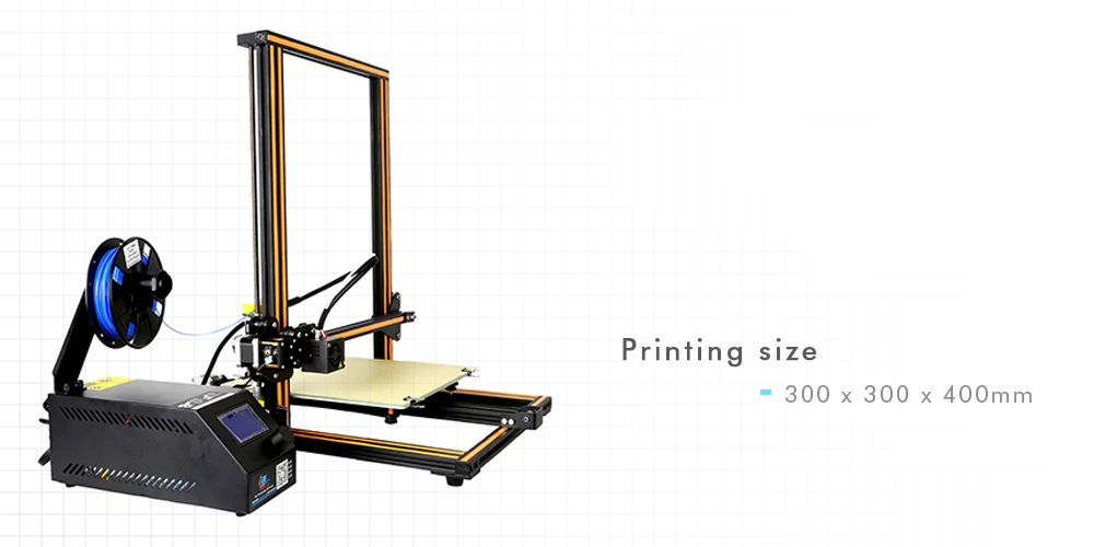 Creality3D CR 10 большой размер 3D настольный DIY принтер ЖК экран дисплей с sd картой Off