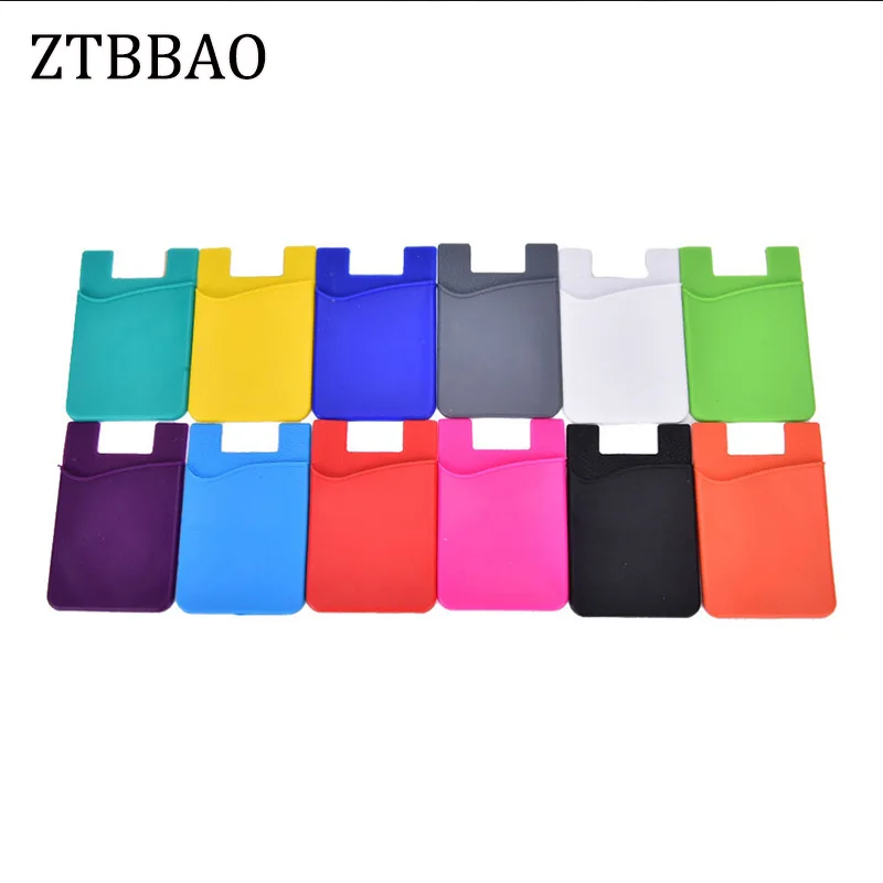 

ZTBBAO 1PC 12 Colors 2018 Hot Sale Nice Fashion Adhesive Sticker Back Cover Card Holder Case Pouch For Cell Phone