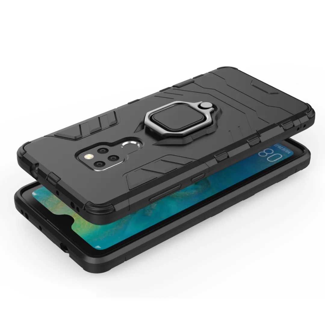 Гибридный чехол с кольцом подставкой для Huawei Mate 20 жесткий силиконовый +