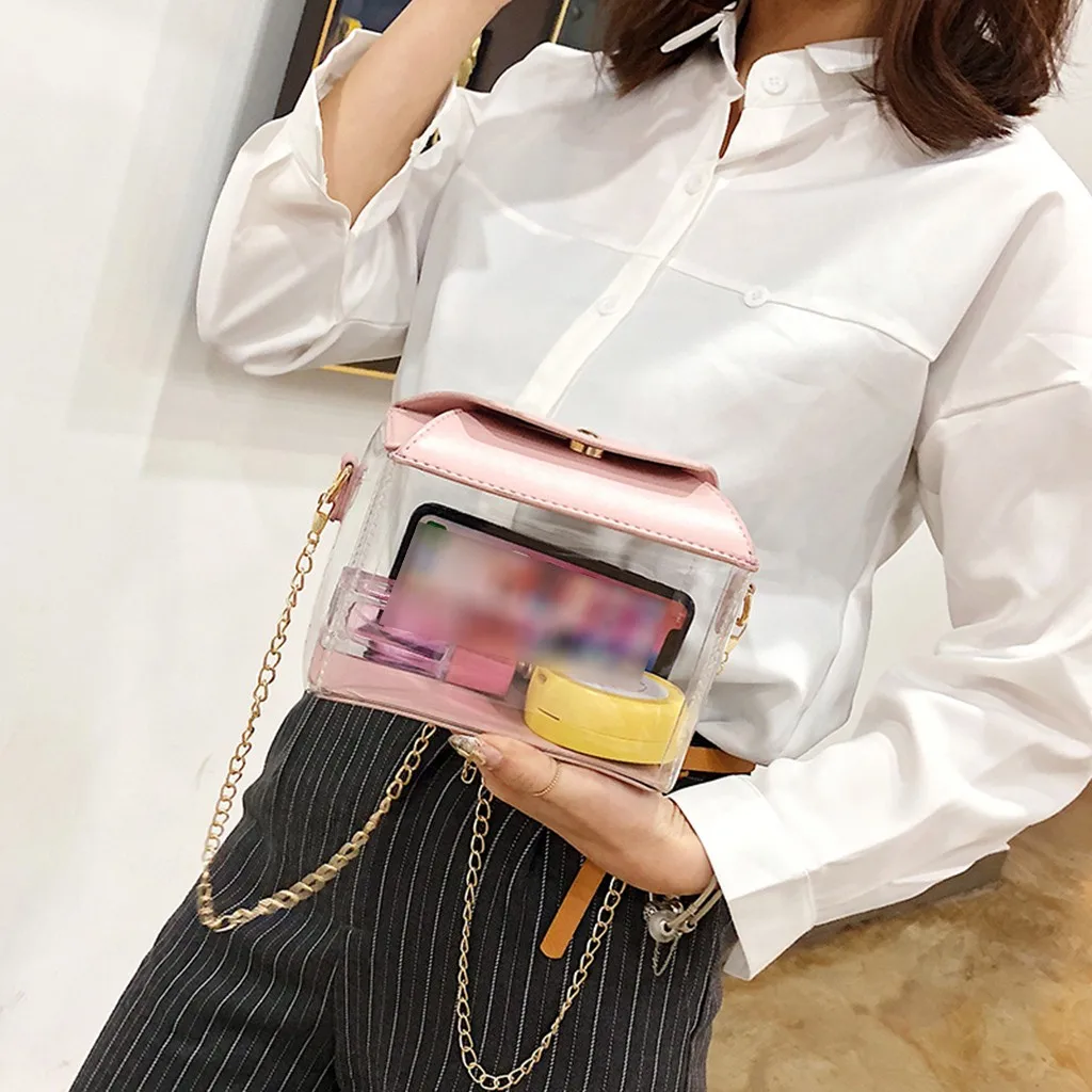 Женская сумка мессенджер прозрачная вместительная 2019|Сумки с ручками| |