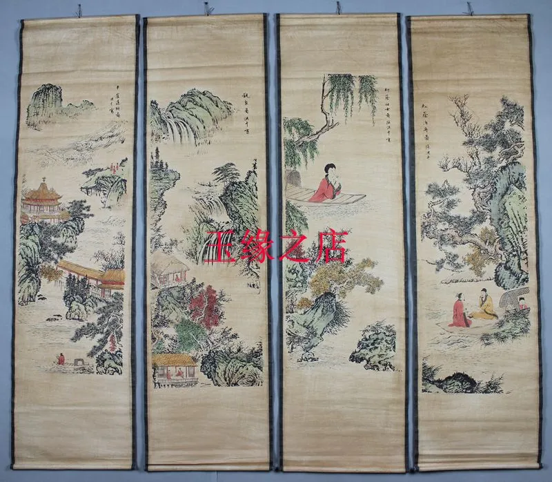 Китайские антикварные картины Zhang Hong Qian Shanshui декоративная картина для гостиной