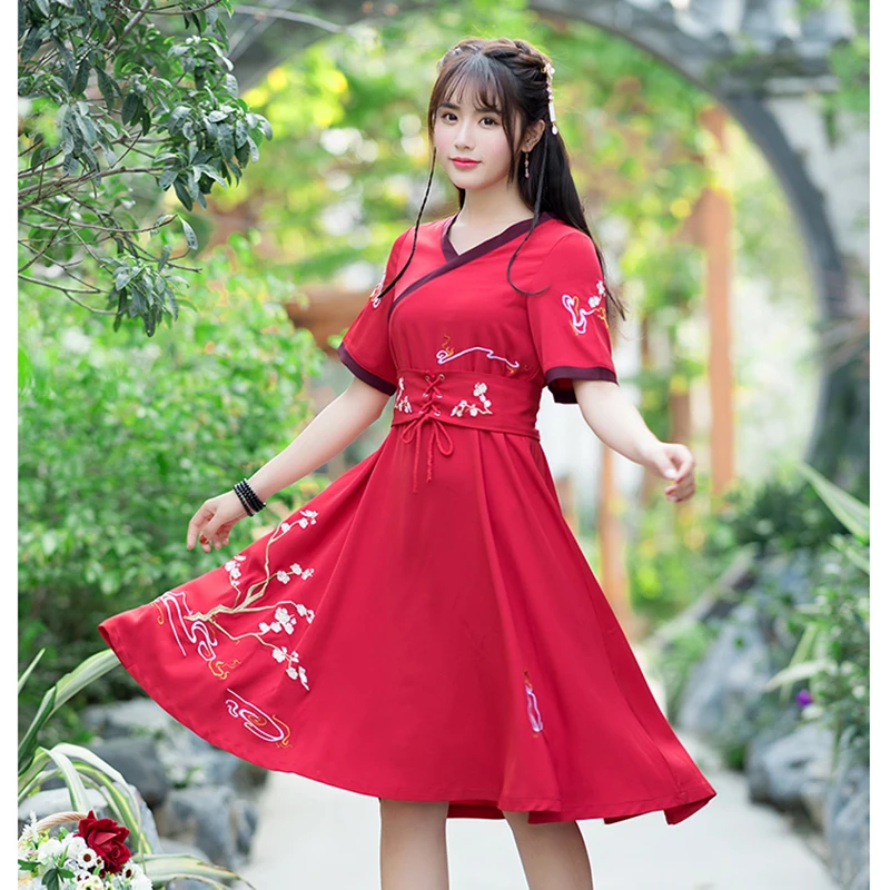 Платье с вышивкой Национальный Ветер Ретро летнее женское улучшенное платье в