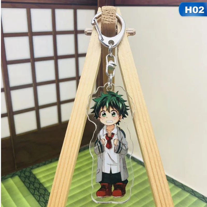 H02 Прекрасный мультфильм Аниме Academy My Hero Academi брелок акриловое кольцо для ключей талисманы подарок - Цвет: H02